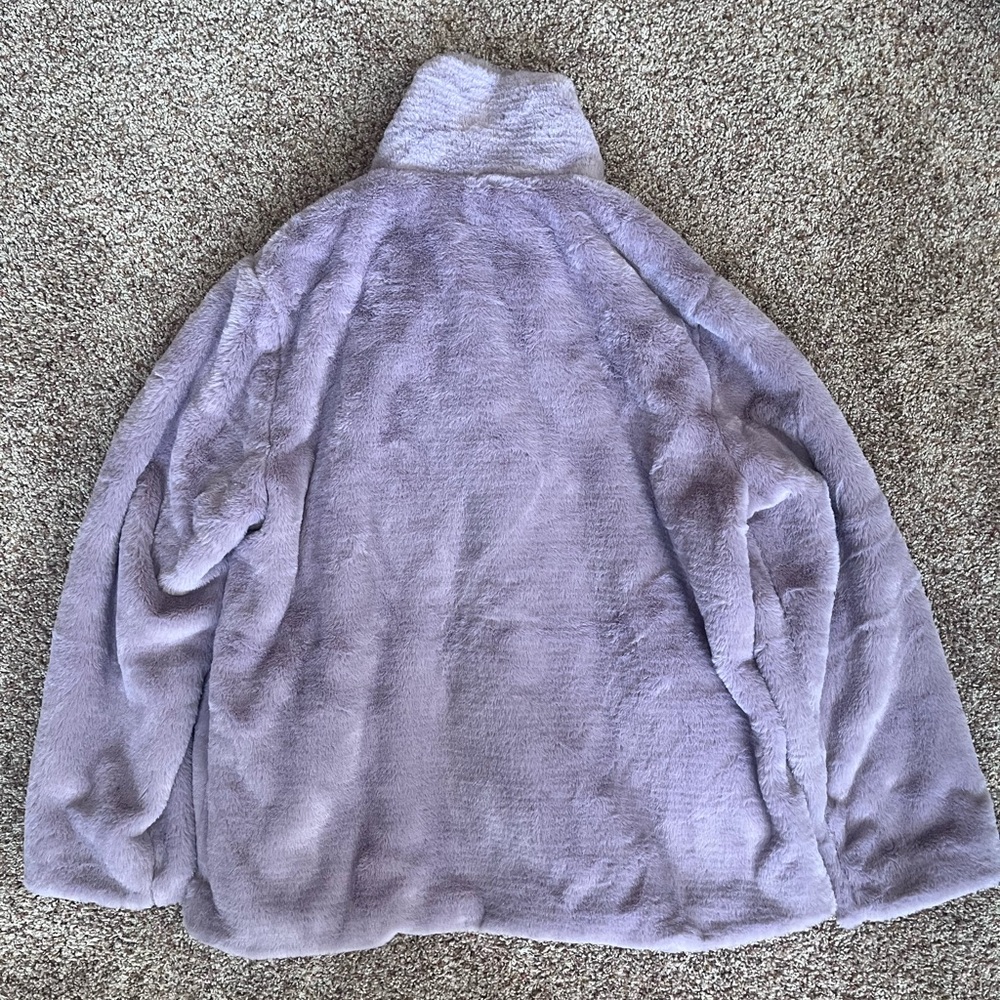Cuddl Duds Lavender Berry Faux Fur Plush Shacket - Picture 3 of 5